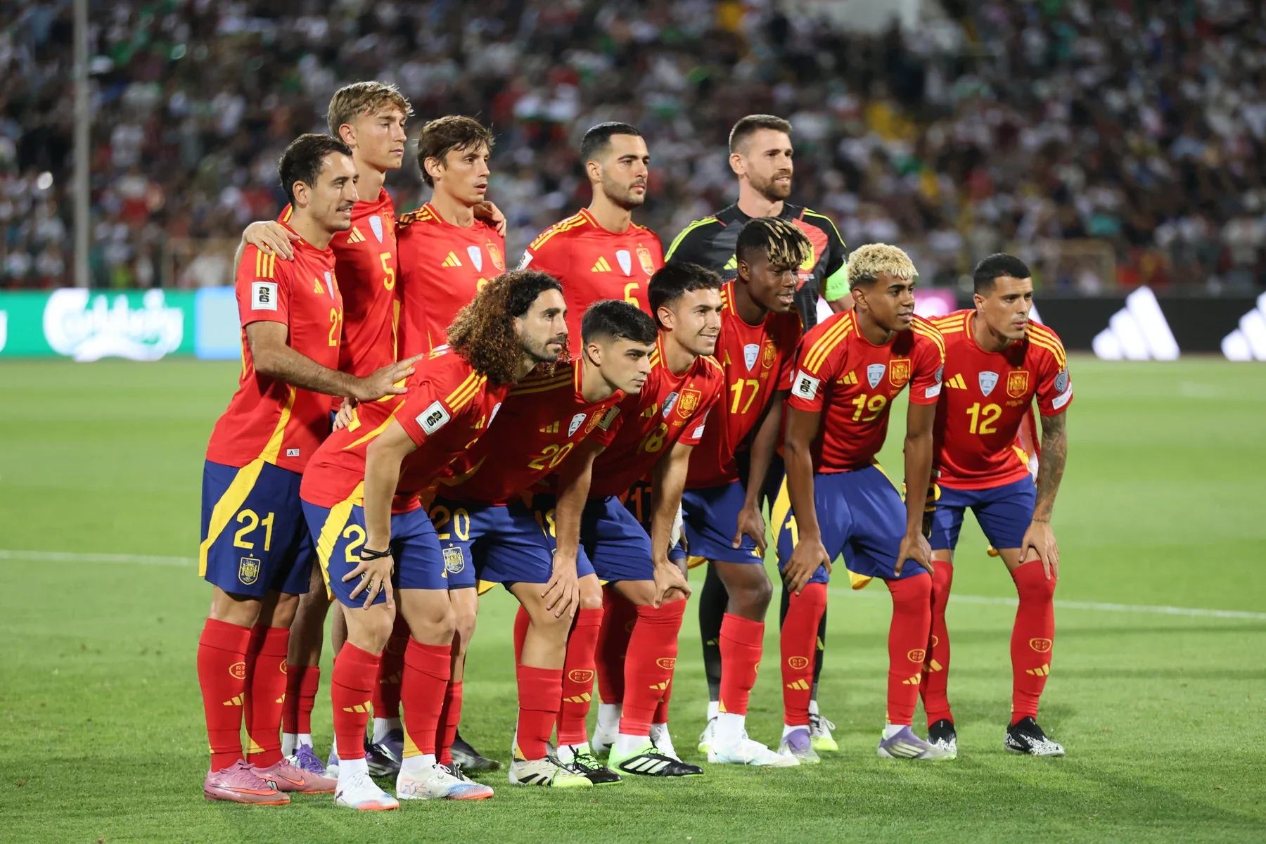 La selección española de fútbol antes de su partido del 4 de septiembre de 2025